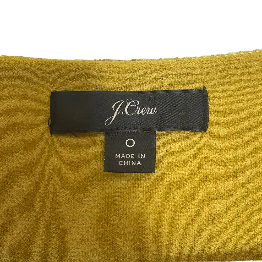 J. Crew Faux Wrap Velvet Top Blouse Mustard Size 0 - Picture 2 of 8